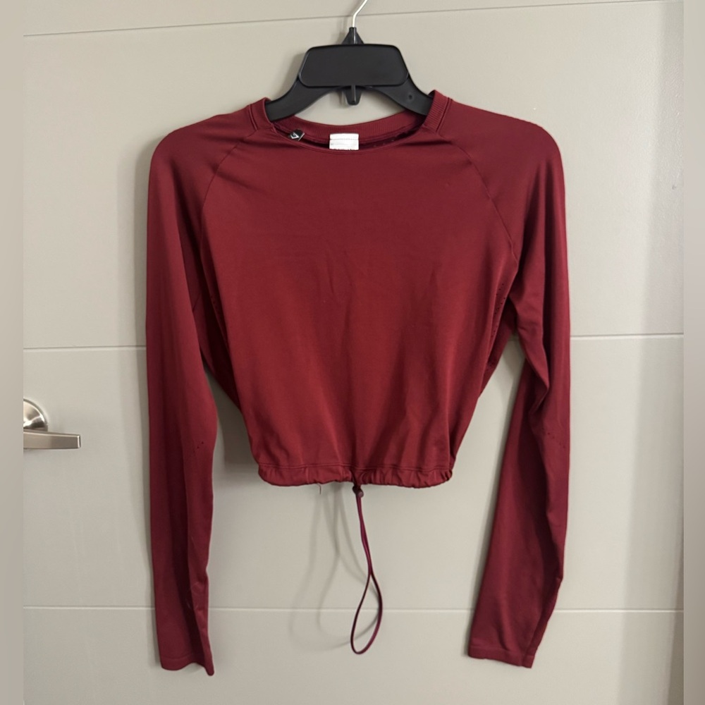 Gymshark Maroon Long Sleeve Crop Top